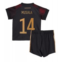 Njemačka Jamal Musiala #14 Gostujuci Dres za djecu SP 2022 Kratak Rukav (+ Kratke hlače)